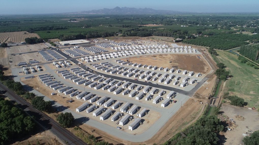 Around 110 households displaced by the Camp Fire will move in to the Federal Emergency Management Agency’s 400-home FEMA camp group site in Gridley this weekend. The site, pictured here on Tuesday, will be the largest in the state. (Contributed — Federal Emergency Management Agency)