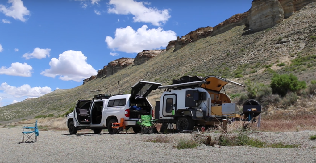 Truck camping can be greatly extended by adding a towable camper