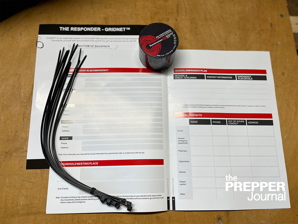 The 72 Hour Survival Backpack also includes a booklet for writing down important information you may need if you are away from home. 