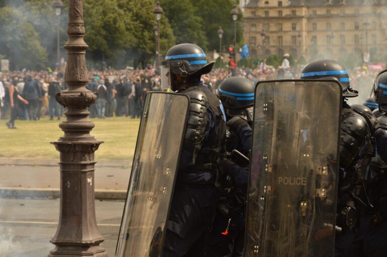 Urban crowd chaos during emergency evacuation scenario - urban prepping threats to consider.